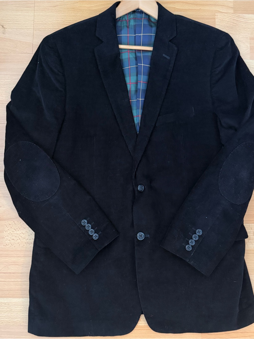 U.S Polo Men's Black Corduroy Blazer - Classic Tailored Style Preppy Y2K 46L
